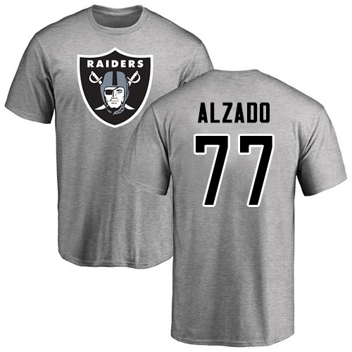 Men Oakland Raiders Ash Lyle Alzado Name and Number Logo NFL Football #77 T Shirt